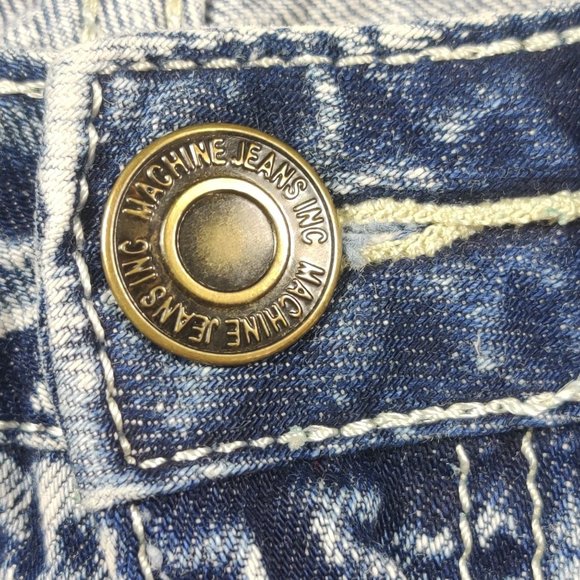 Machine pour neuf mode womens distressed booty mini acid wash denim retro sz 30 - Picture 6 of 6